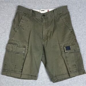 Levi's Shorts Mens 32 10" Olive Green Cargo Utility Multi Pocket Button‎ Flap